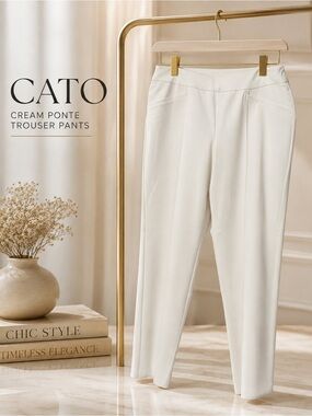 CATO  | Classic Cream Ponte Trousers| Sz 18/20WP